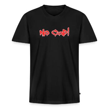 No Cap - Männer Premium Bio T-Shirt mit V-Ausschnitt - Schwarz - Vorne - Nico (187cm)