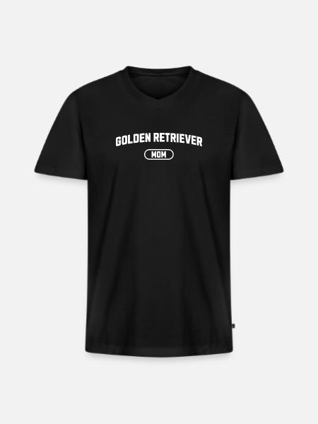 Golden Retriever Mama - Männer Premium Bio T-Shirt mit V-Ausschnitt - Schwarz