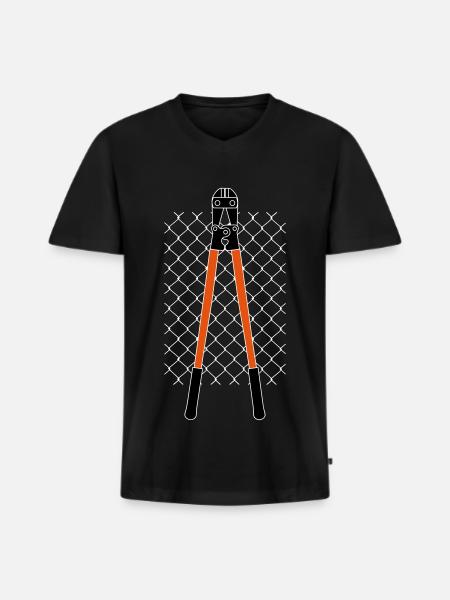 VANDAL'S ZAUN & ZANGE - Männer Premium Bio T-Shirt mit V-Ausschnitt - Schwarz