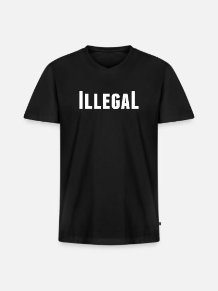 illégalement illégal illégal - T-shirt encolure en V Premium bio Homme - noir