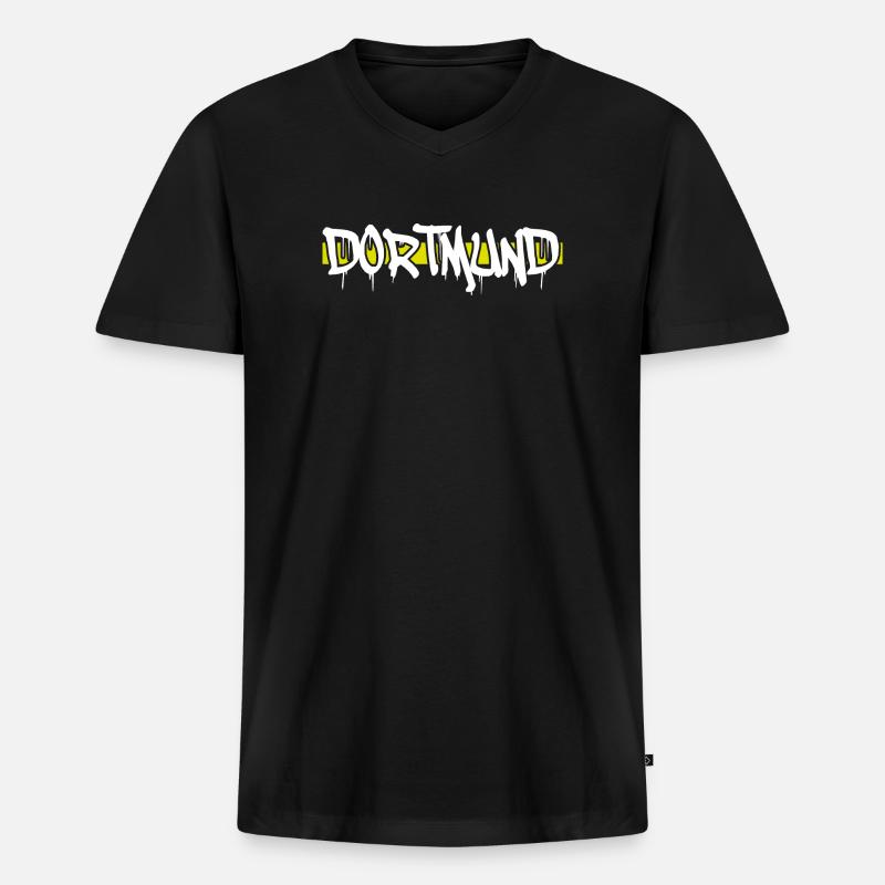 Dortmund - Männer Premium Bio T-Shirt mit V-Ausschnitt - Schwarz
