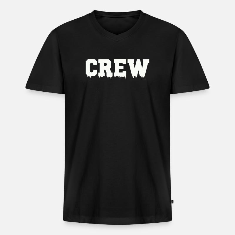 crew - Männer Premium Bio T-Shirt mit V-Ausschnitt - Schwarz