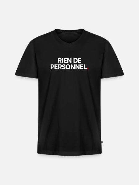 Rien de personnel - T-shirt encolure en V Premium bio Homme - noir