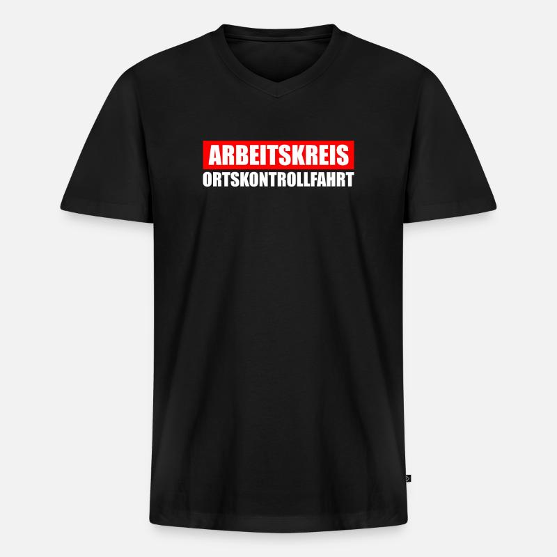 Arbeitskreis Ortskontrollfahrt OKF - Männer Premium Bio T-Shirt mit V-Ausschnitt - Schwarz