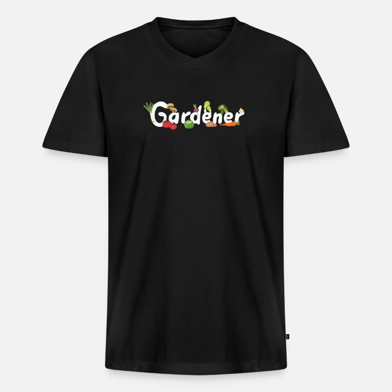 Gärtner Gärtnerin Garten - Männer Premium Bio T-Shirt mit V-Ausschnitt - Schwarz