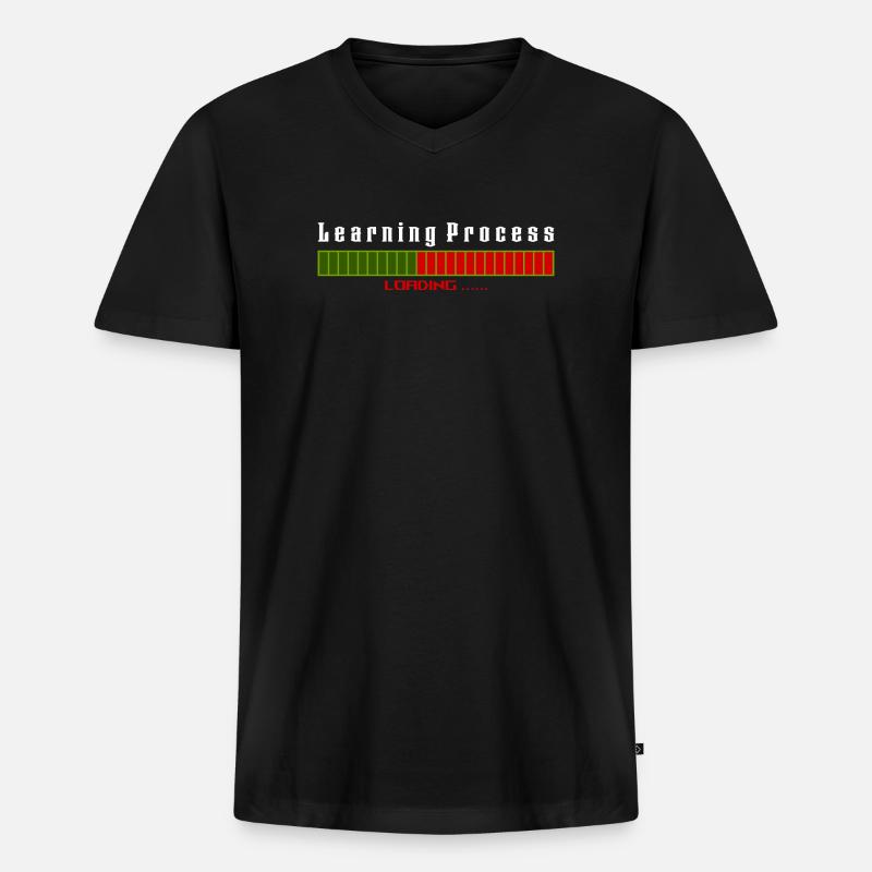 Learning Process Loading black shirt - Men's Premium Organic T-shirt with V-neck - black