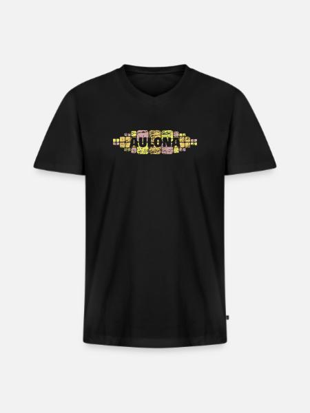 Gift for Aulona - Men's Premium Organic T-shirt with V-neck - black