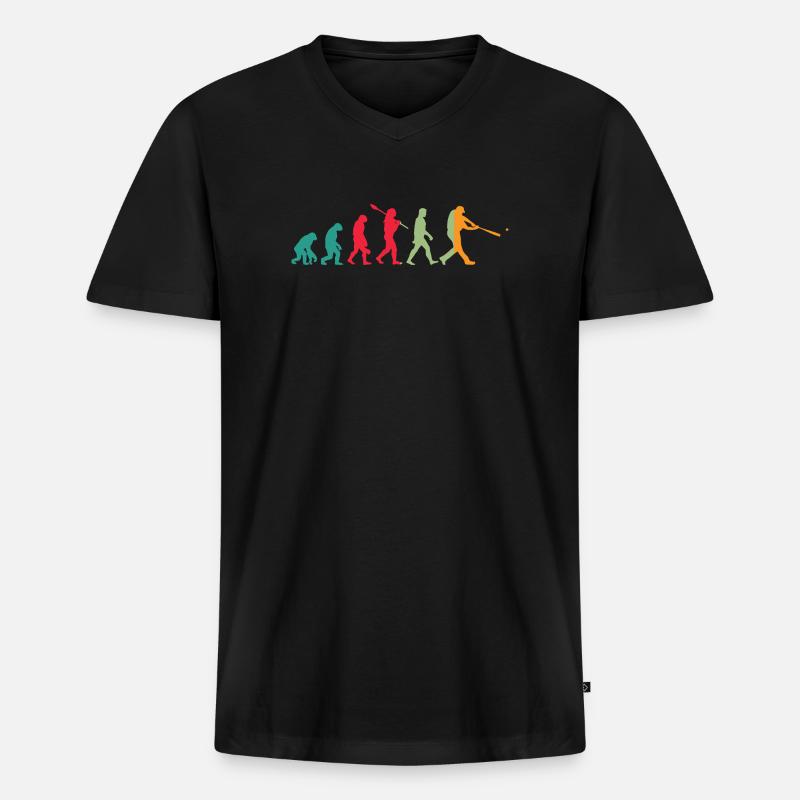 Basketball Evolution - Männer Premium Bio T-Shirt mit V-Ausschnitt - Schwarz