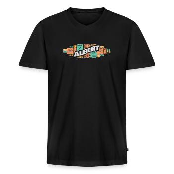 Albert als Vorname - Männer Premium Bio T-Shirt mit V-Ausschnitt - Schwarz - Vorne - Nico (187cm)