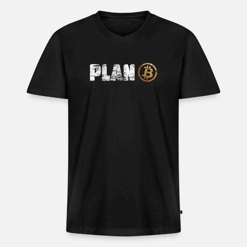 Plan Bitcoin Plan B - T-shirt encolure en V Premium bio Homme - noir