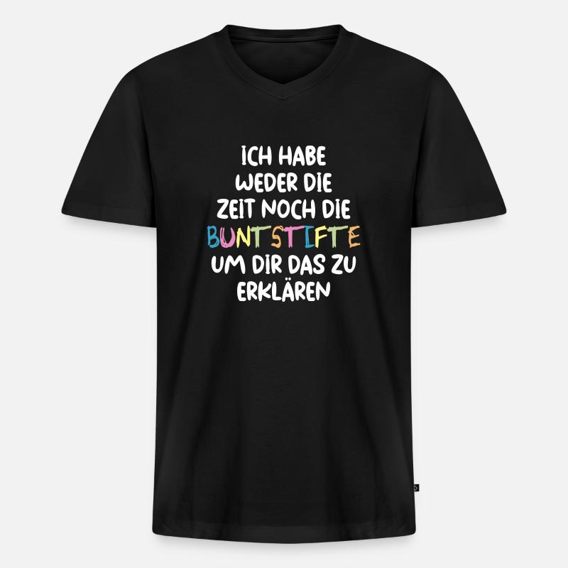 Spruch Arbeitsspruch Sarkasmus Fun - Männer Premium Bio T-Shirt mit V-Ausschnitt - Schwarz