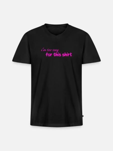 too_sexy - Men's Premium Organic T-shirt with V-neck - black