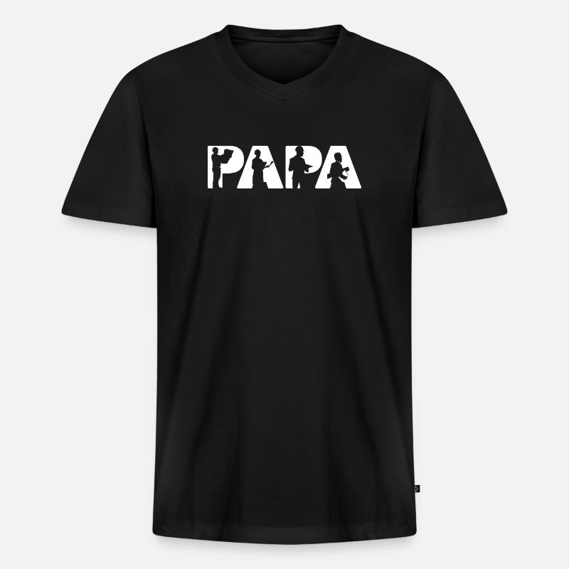 Architect Papa Engineering Construction Design - Men's Premium Organic T-shirt with V-neck - black