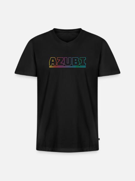 Design Azubi outline bunt - Männer Premium Bio T-Shirt mit V-Ausschnitt - Schwarz