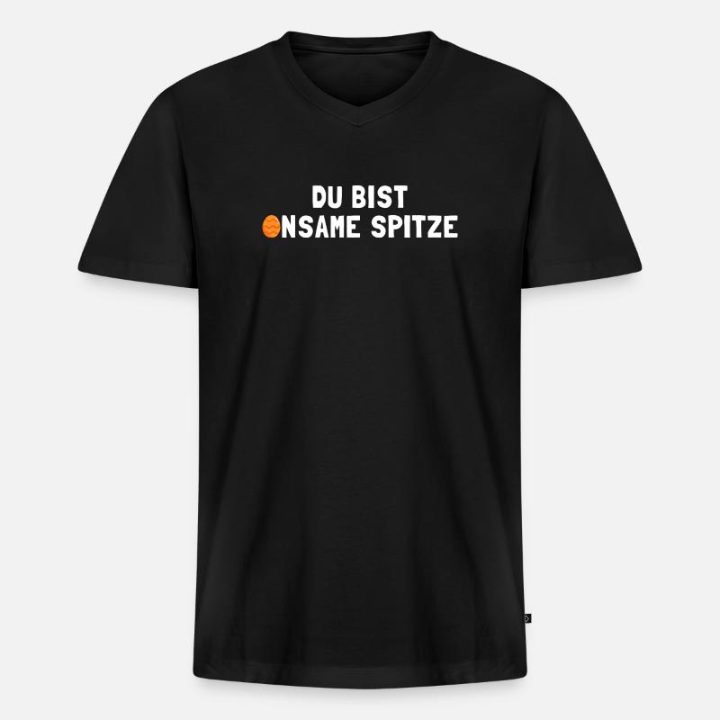 Ostern Spruch Kompliment - Männer Premium Bio T-Shirt mit V-Ausschnitt - Schwarz