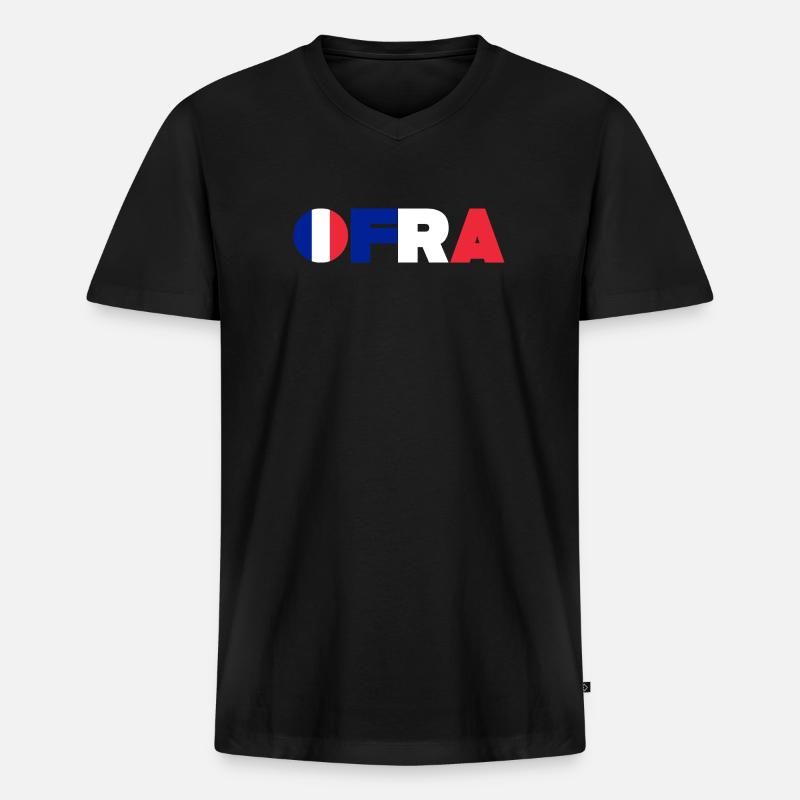 Frankreich - Männer Premium Bio T-Shirt mit V-Ausschnitt - Schwarz