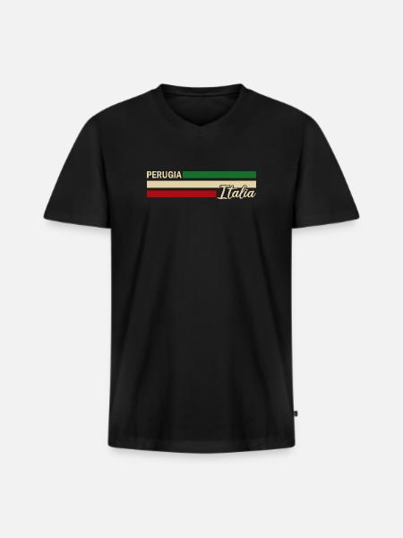 Italia - Perugia - Italien - Italy - Men's Premium Organic T-shirt with V-neck - black