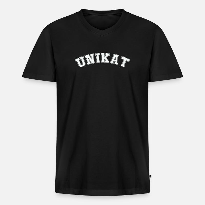 unikat - Männer Premium Bio T-Shirt mit V-Ausschnitt - Schwarz
