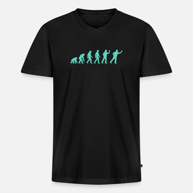 Fortschrittliche Evolutionssilhouette - Männer Premium Bio T-Shirt mit V-Ausschnitt - Schwarz