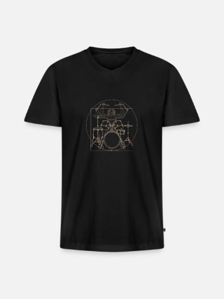 Drummer Rock Music Musician - Men's Premium Organic T-shirt with V-neck - black
