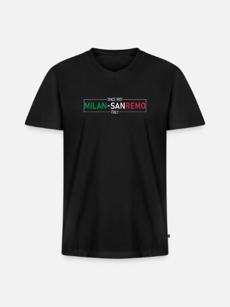 Milan Sanremo Italy Edition - Männer Premium Bio T-Shirt mit V-Ausschnitt - Schwarz