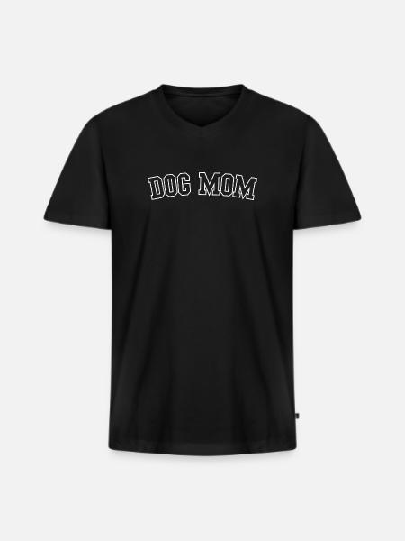 Dog Mom Bold Block Lettering - Men's Premium Organic T-shirt with V-neck - black
