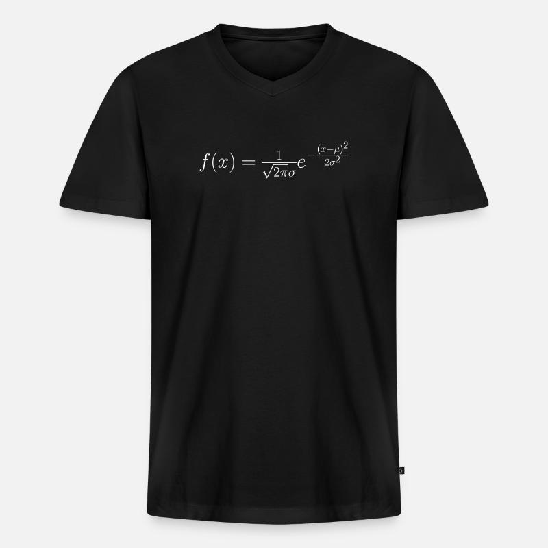 Gaußsche Glockenkurve - Männer Premium Bio T-Shirt mit V-Ausschnitt - Schwarz
