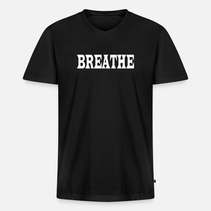 Frei leben - Männer Premium Bio T-Shirt mit V-Ausschnitt - Schwarz