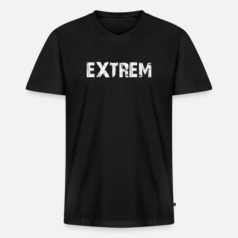 EXTREM - Männer Premium Bio T-Shirt mit V-Ausschnitt - Schwarz