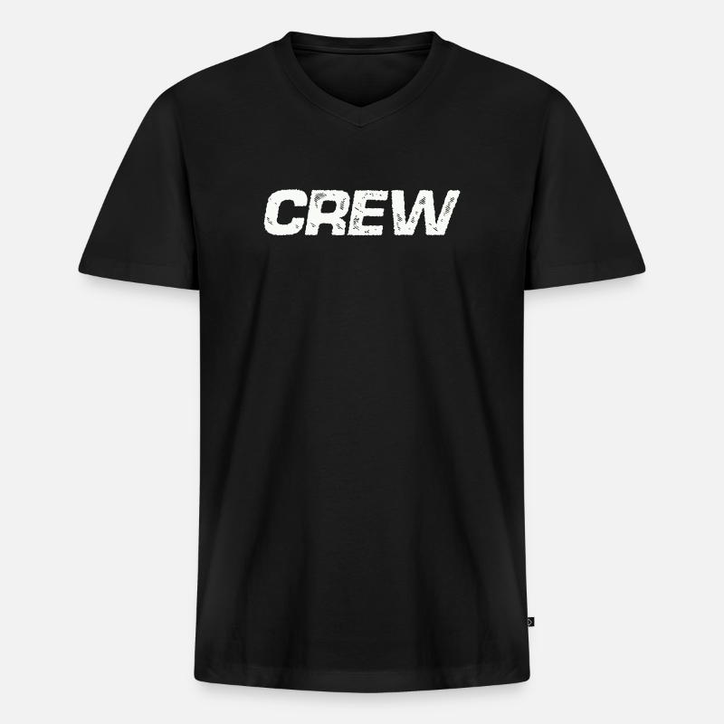 crew - Männer Premium Bio T-Shirt mit V-Ausschnitt - Schwarz