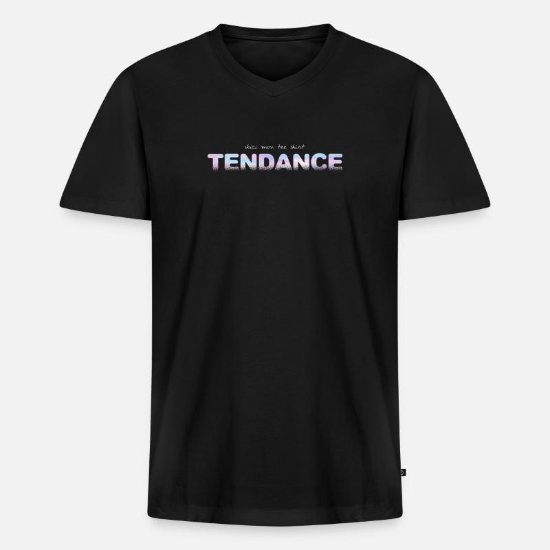 TENDENZ - Männer Premium Bio T-Shirt mit V-Ausschnitt - Schwarz