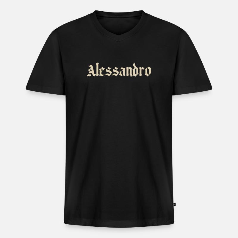 Alessandro Gothic Script - Männer Premium Bio T-Shirt mit V-Ausschnitt - Schwarz
