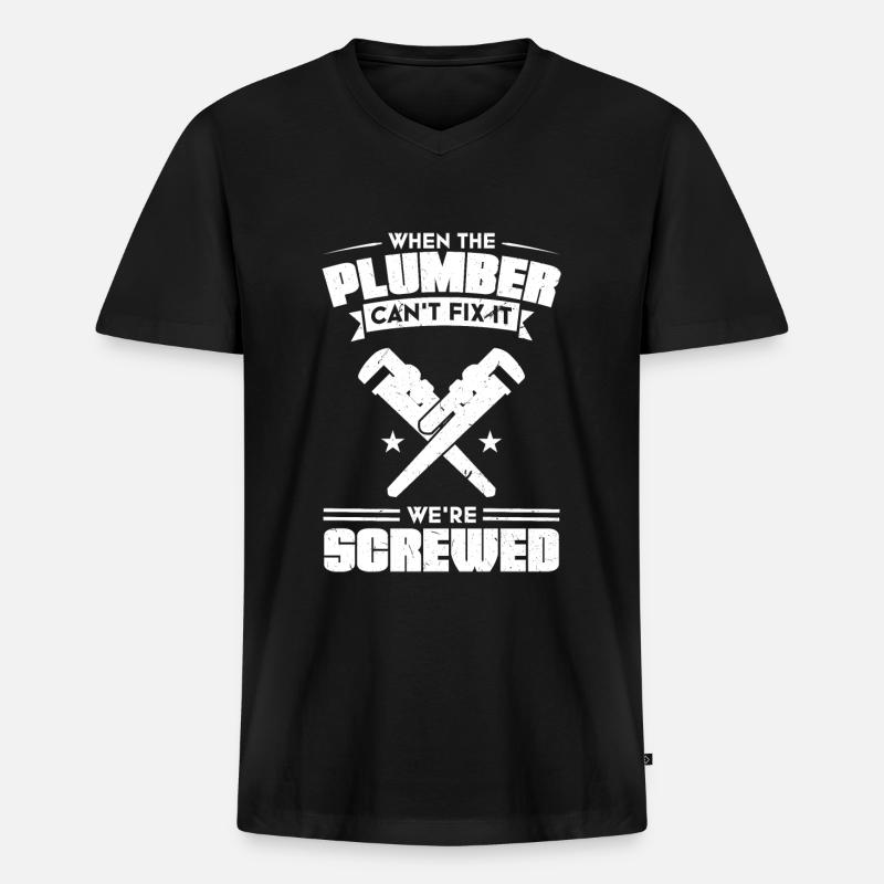 Klempner Klempner Geschenk - Männer Premium Bio T-Shirt mit V-Ausschnitt - Schwarz