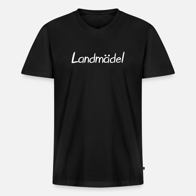 Stolzes Landmädel - Männer Premium Bio T-Shirt mit V-Ausschnitt - Schwarz