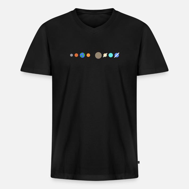Solar system planets - Men's Premium Organic T-shirt with V-neck - black