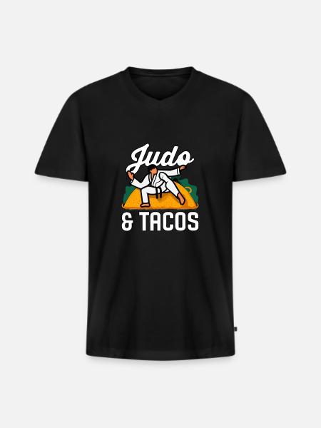 Judo and Tacos - Men's Premium Organic T-shirt with V-neck - black