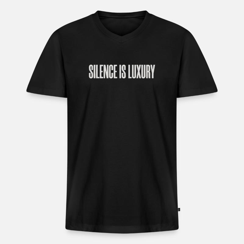 Minimalistisches Premium-Typografie-Design - Männer Premium Bio T-Shirt mit V-Ausschnitt - Schwarz