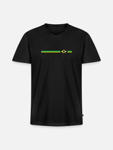Brazil Design logo - Men's Premium Organic T-shirt with V-neck - black