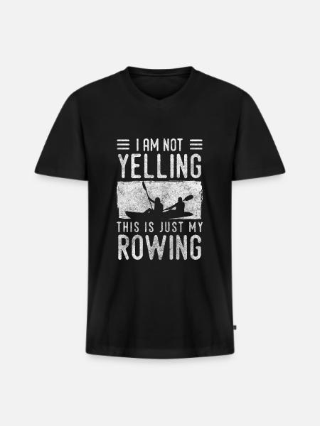 Rowing Machine Rowing Kayak - Men's Premium Organic T-shirt with V-neck - black