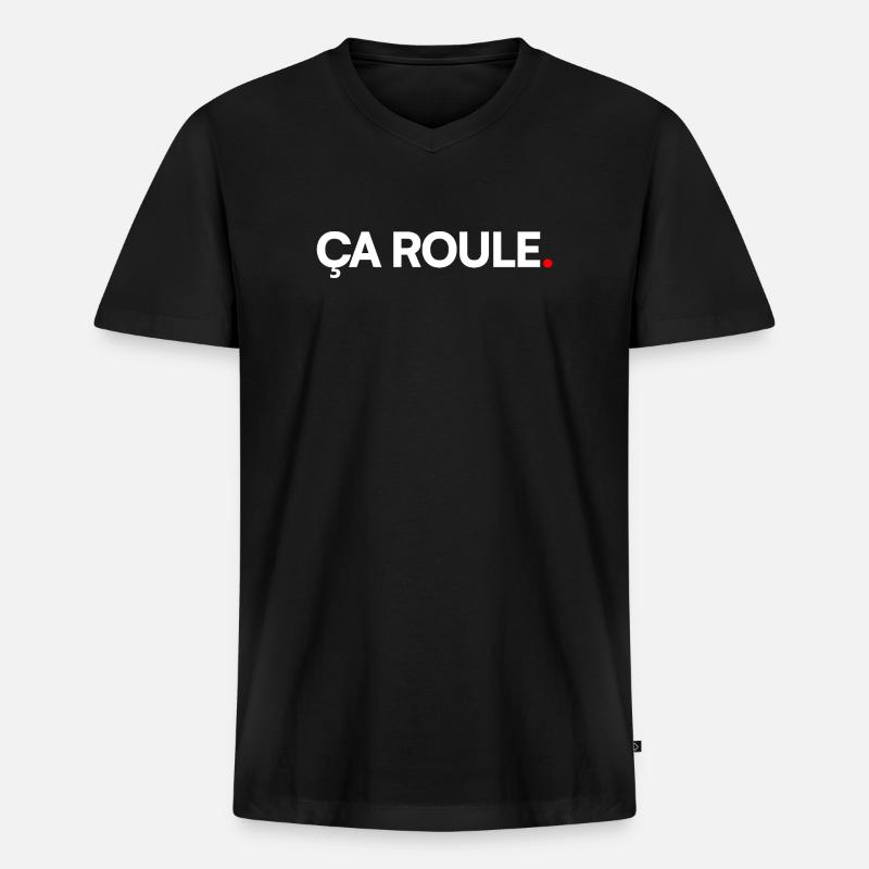 Es rollt - Männer Premium Bio T-Shirt mit V-Ausschnitt - Schwarz
