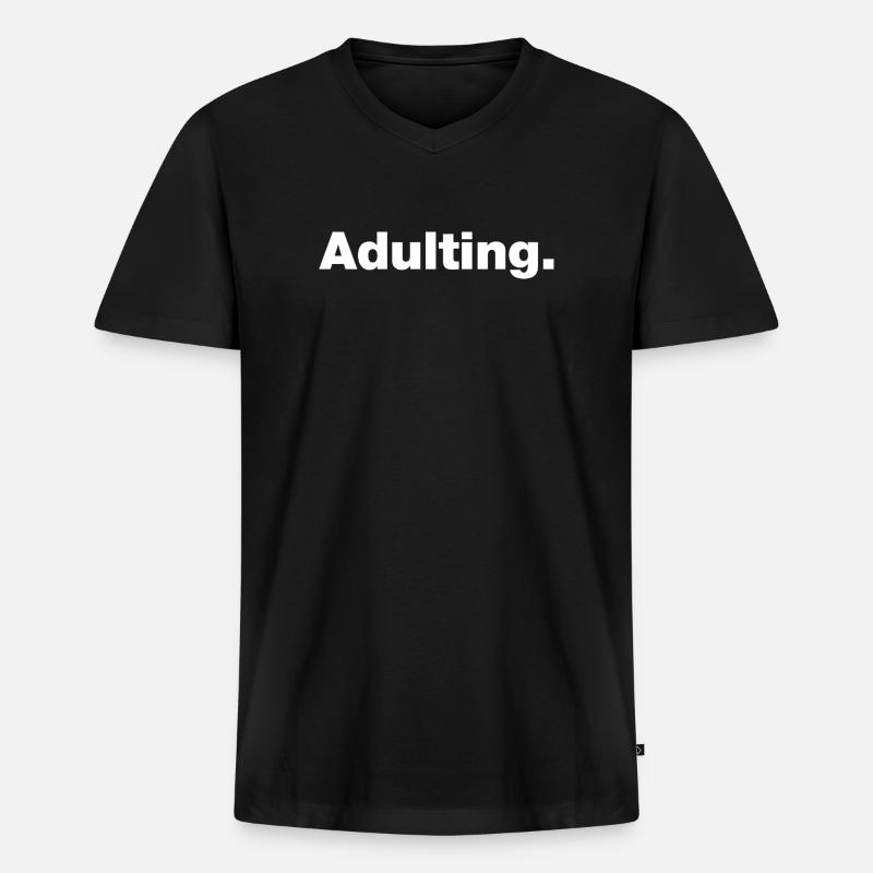 Erwachsenwerden - Männer Premium Bio T-Shirt mit V-Ausschnitt - Schwarz