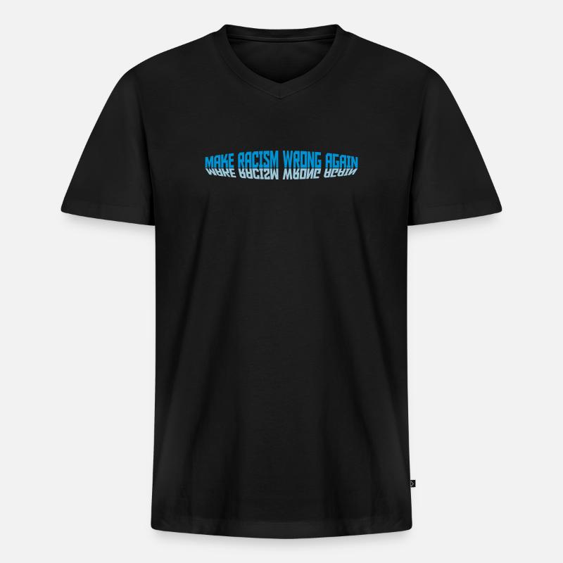 make racism wrong again - Männer Premium Bio T-Shirt mit V-Ausschnitt - Schwarz