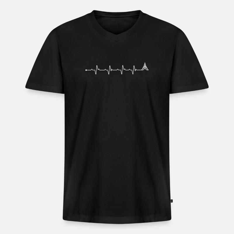 Warten auf Design-Upload - Männer Premium Bio T-Shirt mit V-Ausschnitt - Schwarz