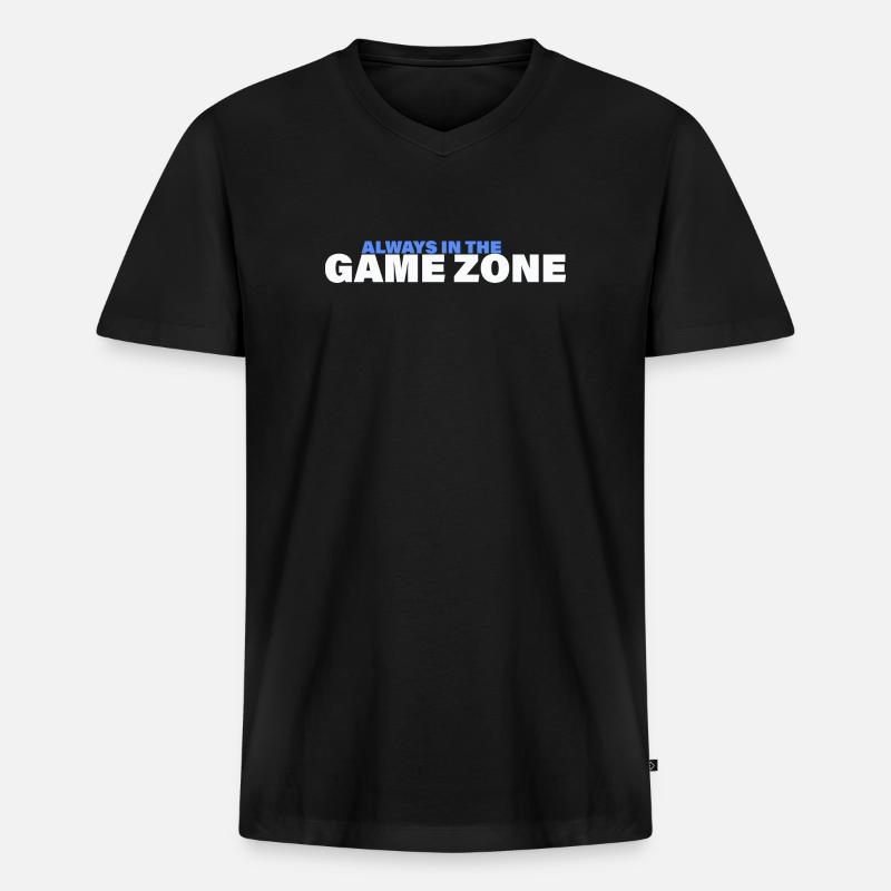 GAME ZONE - Männer Premium Bio T-Shirt mit V-Ausschnitt - Schwarz