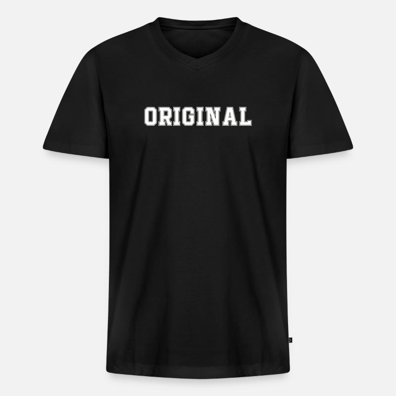 Original - Männer Premium Bio T-Shirt mit V-Ausschnitt - Schwarz