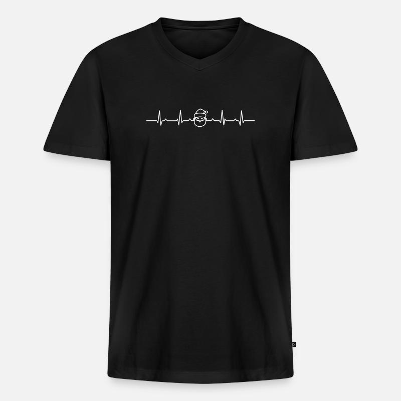 Warten auf Designbild - Männer Premium Bio T-Shirt mit V-Ausschnitt - Schwarz