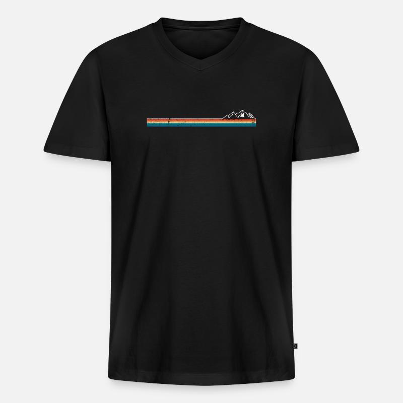 Warten auf Designeingabe - Männer Premium Bio T-Shirt mit V-Ausschnitt - Schwarz