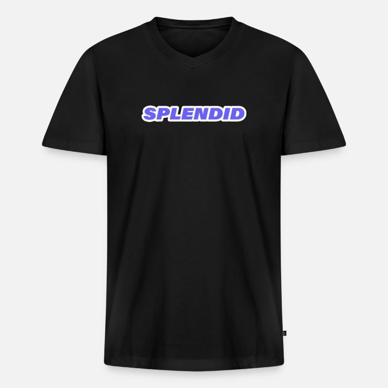 SPLENDID - Männer Premium Bio T-Shirt mit V-Ausschnitt - Schwarz