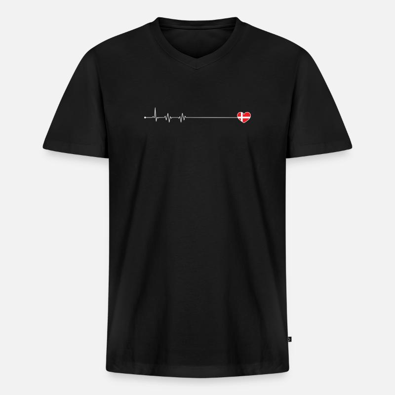 Erforderliche Designdetails - Männer Premium Bio T-Shirt mit V-Ausschnitt - Schwarz