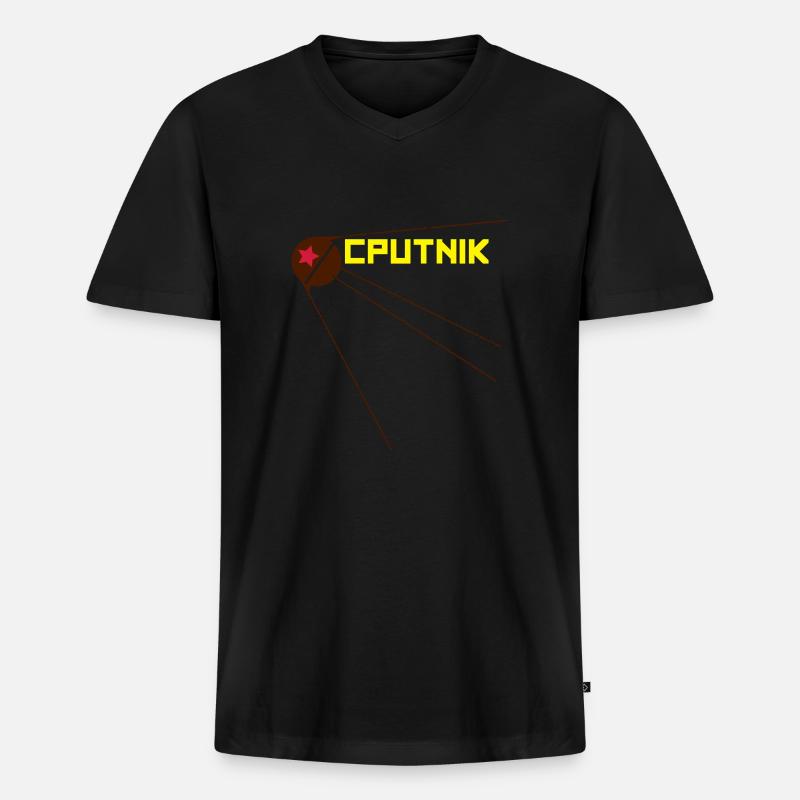 SPUTNIK 2017 - Männer Premium Bio T-Shirt mit V-Ausschnitt - Schwarz